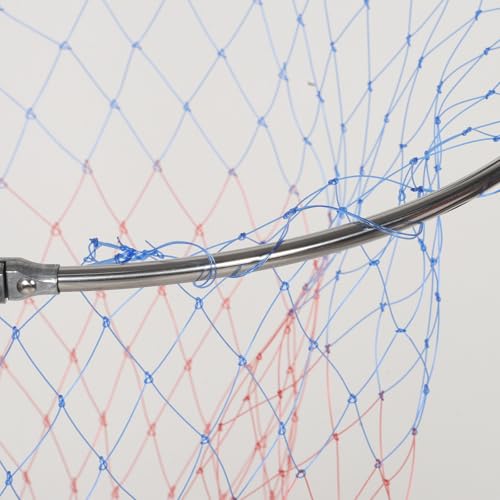 Healifty Fishing Catching Tool Stainless Steel Mesh Basket 40cm Diameter Foldable Replacement Net Head with 8mm Connector for Freshwater and Saltwater Fishing