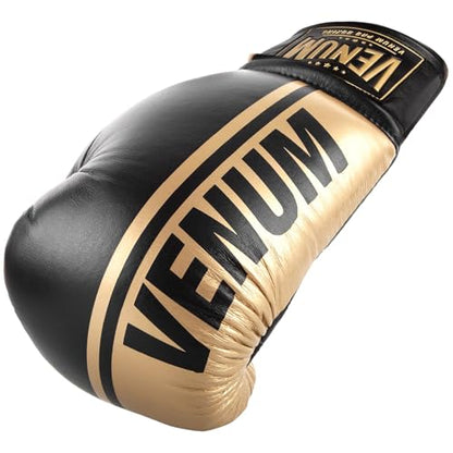 Venum Shield Pro Boxing Gloves - color: Black/Gold, size: 18oz, style: Laces