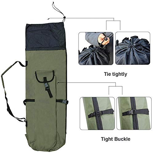 Allnice Durable Canvas Fishing Rod & Reel Organizer Bag Travel Carry Case Bag- Holds 5 Poles & Tackle