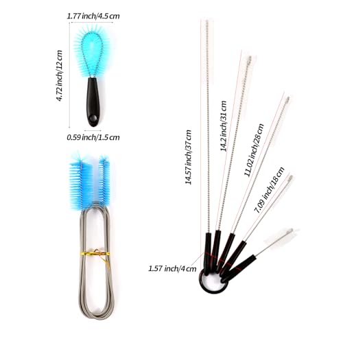 Fish Tank Cleaning Tools, Aquarium Gravel Brush, Scrubber & Glass Cleaning Kit | Professional Aquarium Accessories Set, Glass Scrubber & Brushes for Fish Tank Gravel and Daily Maintenance Cleaning