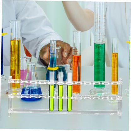 Clear Acrylic Test Tube Rack for Sampling Tubes Transparent Reusable Stand Laboratory Storage Organizer for Hospitals and Schools