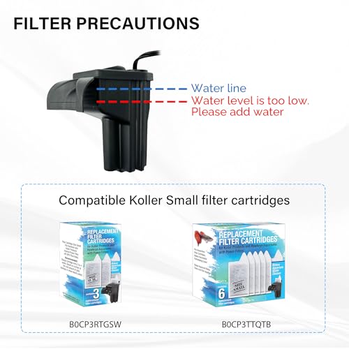 Koller Products 6.5-Gallon Aquarium Kit with Power Filter and LED Lighting, (AP650)