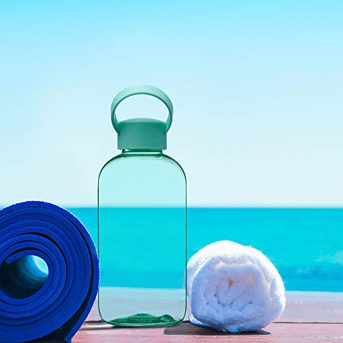 DISCOUNT PROMOS 10 Beau Water Bottles with Handle Set, 20 oz. - Flexi-Grip, Plastic, Drinkware - Mint - color: - Blank - Mint, size: 10 bottles