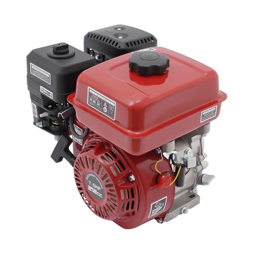 7.5 Hp 4 Stroke Gas Engine, 212CC Heavy Duty Go Kart Engine with Manual Starter, Air Cooling for water pumps, vibrators, generators, machines, vehicles, pressure washers, air compressors and So on