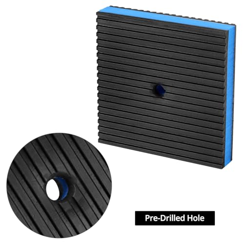 QWORK Heavy-Duty Rubber Anti-Vibration Pads, Pack of 4, 4" x 4" x 7/8" Shock Absorbing Pads