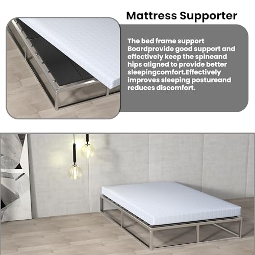 Light and Thin Bunkie Board, Folding Spring Box,Queen Size 57.5x80'', Large Double Bed 10MM, Bed Support Flat Noodles,Light and Thin, Breathable, Noise Minimizing - size: Queen 57.5x80''