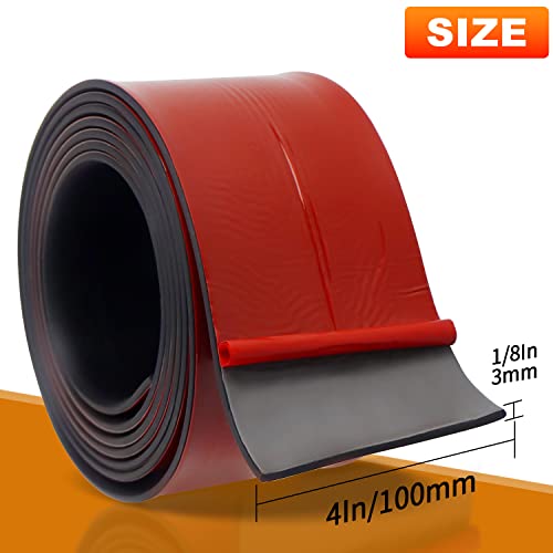 Neoprene Rubber Strips, Self Adhesive Solid Rubber Sheets Rolls for Pads, Crafts, DIY Gaskets, Seals (4" Wide, 1/8" Thick, 20' Long) - size: 4" Wide, 1/8" Thick, 20' Long