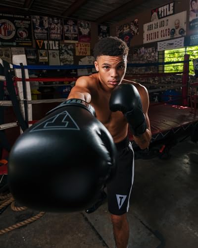 TITLE Boxing Vegan Fitness Bag Gloves - Vegan Punching Bag Gloves, Kickboxing Gloves, Heavy Bag Gloves, Boxing Gloves for Men and Women, Boxing, MMA, Kickboxing, Fitness, Taekwondo, Karate Equipment - color: Black, size: 16 oz