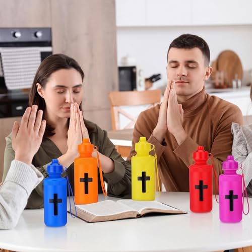 Bokon 18 Pack Church Cross Theme Water Bottles Bulk Sunday School Gift - style: Christian