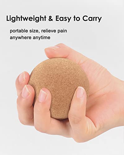 KITWILD Cork Massage Ball Set, High Density Fine Particles Massage Ball for Deep Tissue Muscle Massage, Myofascial Release, and Yoga Therapy, 2.5''+2.5''+3.15'' Lightweight Lacrosse Massage Balls | High Density Fine Particles, Deep Tissue Muscle Massage,