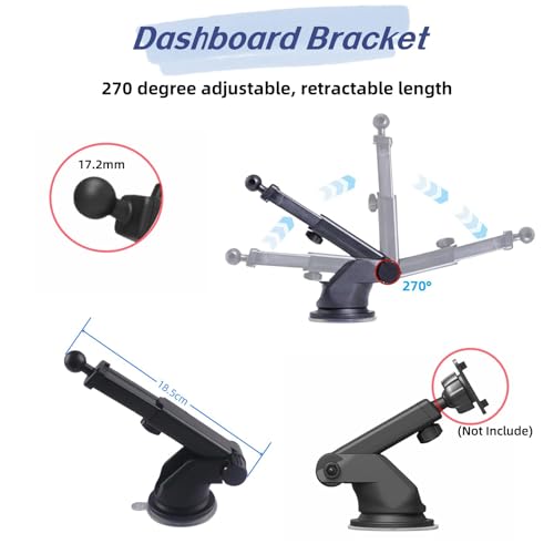 Replacement Suction Cup Mount Part, Suction Cup Bracket for GPS Ball Joint Flexible Mounting Disk Mount Windshield Dashboard Carplay Monitor GPS Suction Cup Mount for Garmin Mount