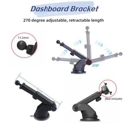 Replacement Suction Cup Mount Part, Suction Cup Bracket for GPS Ball Joint Flexible Mounting Disk Mount Windshield Dashboard Carplay Monitor GPS Suction Cup Mount for Garmin Mount
