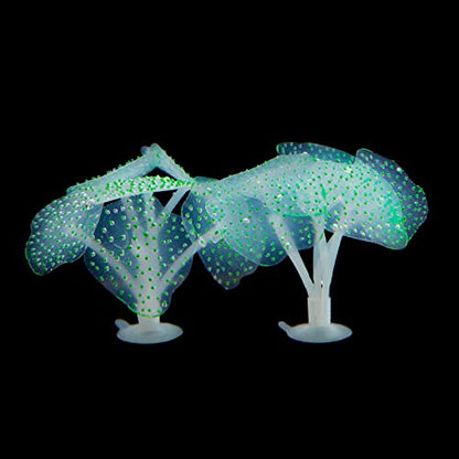 Silicone Glowing Artificial FishTank Decorations for Aquarium Terrarium False Ornament, Green