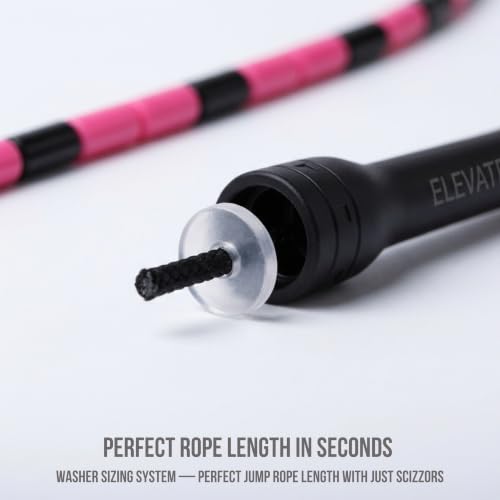 Elevate Rope Beaded Jump Rope, 1 in Beads, 10 ft Adjustable, Segmented - color: Black/Pink
