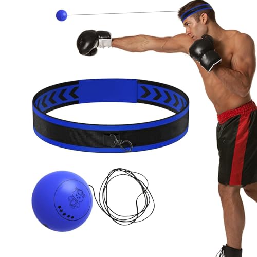 Boxing Reflex Ball Headband Multifunctional Fun Effective Hand Eye | Beginners Reflex Punching Ball Boxing Gear for Adults Enthusiasts Families Friends Amateurs Lovers Fun Sp - color: Blue ball