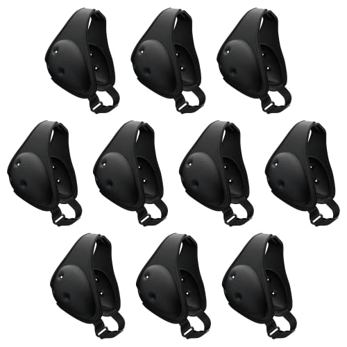 | 10 Pack | Black Wrestling Headgear Earguard | Adult Soft Grappling Head Gear | Adjustable Ear Guards MMA