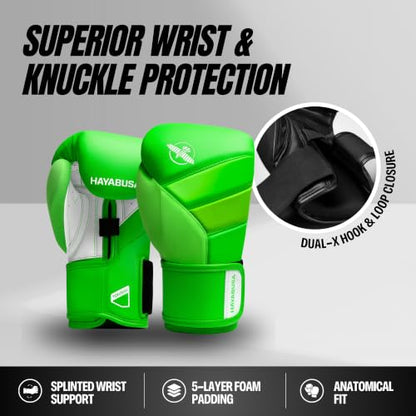 Hayabusa T3 Boxing Gloves - Sparring - color: Neon Green, size: 12oz