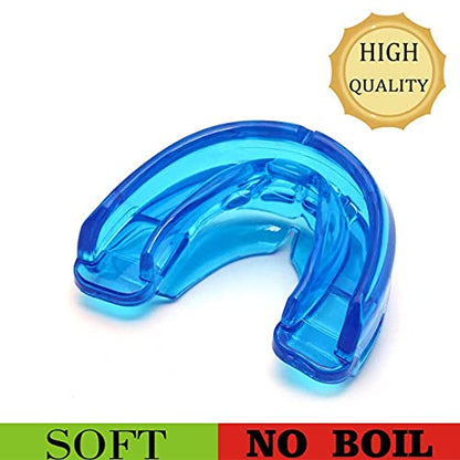 Youth Mouth Guard Football Sport Mouthguard, Premium Quality No Boiling Required，Suitable for Basketball, Wrestling, Taekwondo, Jujitsu and Karate - color: Blue1
