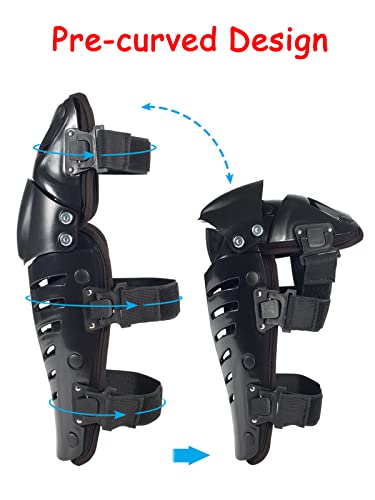 RIDBIKER Motorcycle Knee Shin Guards, Bendable MTB Knee Pads - color: Black, size: Medium