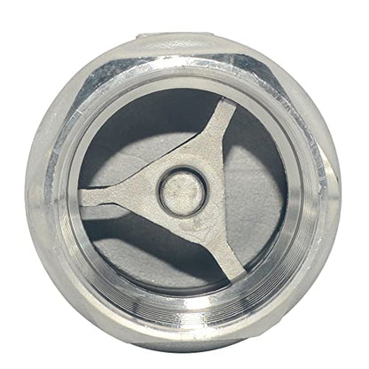 2" NPT Female WOG1000 Check Valve,Spring Loaded In-line Low Cracking Pressure,Stainless Steel SS316 CF8M