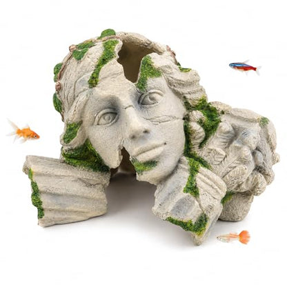 Aquarium Hideout Cave Decor, Betta Fish Tank Decorations Cave Ornament Accessories for Breeding Betta Goldfish Shrimp Conch Reptile Leopard Gecko