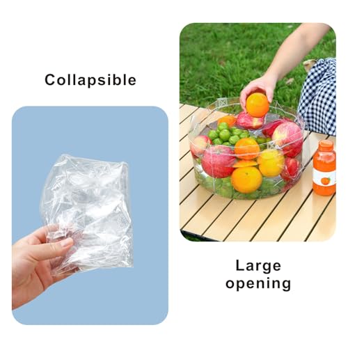 Collapsible Bucket with Handle,Multiuse Portable Wash Basin,Lightweight Foldable Water Storage Container for Camping Fishing Gardening Ice Beverage and Outdoor,4 Piece Set