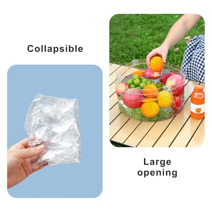 Collapsible Bucket with Handle,Multiuse Portable Wash Basin,Lightweight Foldable Water Storage Container for Camping Fishing Gardening Ice Beverage and Outdoor,4 Piece Set