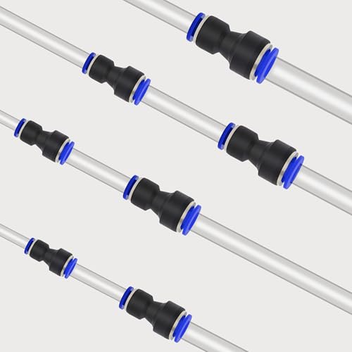 60PCS Quick Connect Reducer Fitting Kit 4 6 8 10 12 mm Reducing Push to Link Pneumatic Connector with 1PCS Tube Cutter