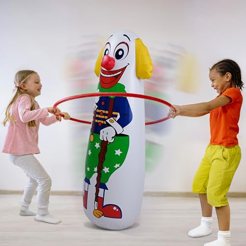 Jet Creations Inflatable Clown Punching Bag, 42" Tall | clown figure bop bag with weighted water base - you fill in water up to 1 gallon; for home activity, stress relief, parties