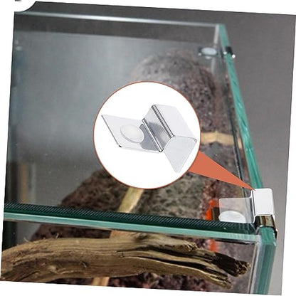Kisangel Quick-Install Aquarium Lid Support Stainless Steel Clips for Glass Tank Cover 10mm