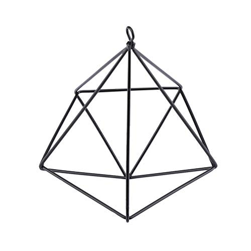 Air Plant Holder,Metal Geometric Hanging Airplants Plant Hanger, Freestanding Hanging Geometric Plant Stand, Flower Hanger Moss Fern Plant Pot Decor(Black)