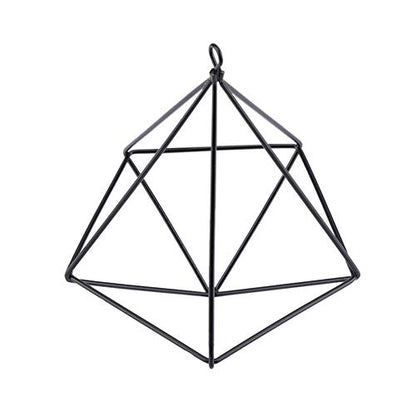 Air Plant Holder,Metal Geometric Hanging Airplants Plant Hanger, Freestanding Hanging Geometric Plant Stand, Flower Hanger Moss Fern Plant Pot Decor(Black)