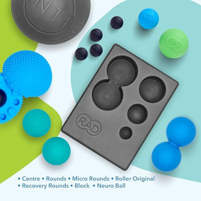 RAD Yoga Bundle for Myofascial Release, Muscle Recovery, & Relaxation – Includes Multi-Use Yoga Block, Neuro Ball Foot Roller, Peanut & Massage Balls in Multiple Sizes & Densities - style: Yoga Bundle – 7-Piece