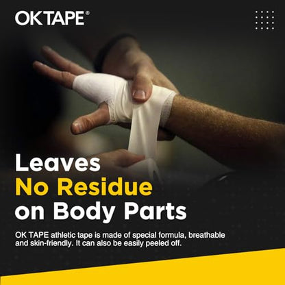 OK TAPE Athletic Tape Finger Tape, 3 Rolls 1.5" x 15yds and 1 Roll 0.5in x 15yds - color: White, size: 1.5" x 15yards-3rolls and 0.5in x 15yards-1rolls