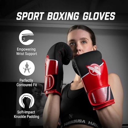 Hayabusa Sport Boxing Gloves - Dual-Splinted - color: Red / White, size: 12oz