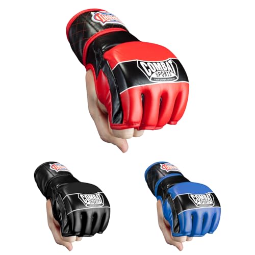 Combat Sports Traditional MMA Fight Gloves - color: Black / Red, size: X-Large
