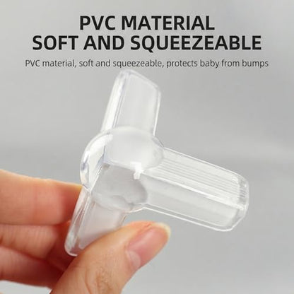 Corner Protectors, Transparent Silicone, Soft Anti-Collision Safety Guards for Table and Cabinet Edges, Large Airbag Design, T-Shape，12 Pieces