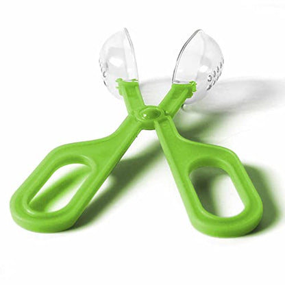 Reptile Feeding Clamp Reptile Poop Scoop Cage Fish Tank Cleaning Tools Green Feeding Tool Feeding Clamp Litter Clamp for Gecko Lizard Bearded Dragon