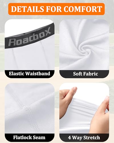 Roadbox Boys Youth Compression Shorts with Athletic Cup Baseball Football - color: 1 Pack: White(1 Cup), size: Medium