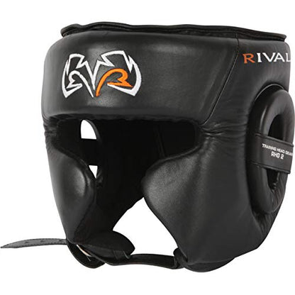 RIVAL Boxing RHG2 Hybrid Headgear - Ultra-Thin, Super-Sleek Design, Compact Training Style with Cheek Guards - color: Black, size: Small