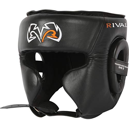 RIVAL Boxing RHG2 Hybrid Headgear - Ultra-Thin, Super-Sleek Design, Compact Training Style with Cheek Guards - color: Black, size: Small