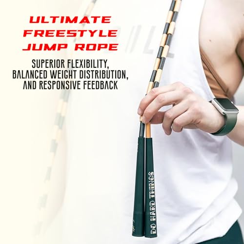 Elite Jumps Edge Beaded Adjustable Jump Rope, Do Hard Things - color: White/White-Blue-Black