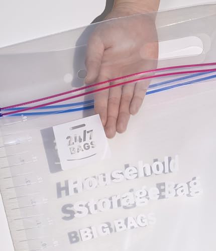 12 X-Large Plastic Storage Bags, 5 Gallons, Zero BPA, Double Zipper Seal, 3 Mils Thick, Double Layer Carry Handle, 18"x17"x7", Moving, Seasonal, Travel - size: 5 GALLONS
