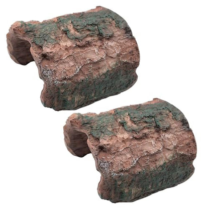 M2cbridge Resin Hollow Tree Trunk Betta Log Crab House Cave for Fish Shrimp Small Reptile Turtle Tarantula Spider Hermit Crab(2PCS Big) - size: 2pcs Big