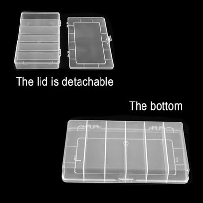 2 Pack 6 Grids Tackle Box Organizer Mascara Brushes Container Fishing Tackle Tray Box Plastic Storage Organizer Container for Crafts, Beads Earrings, Screws, Nail, Pins - size: 6 grids 2pcs no dividers