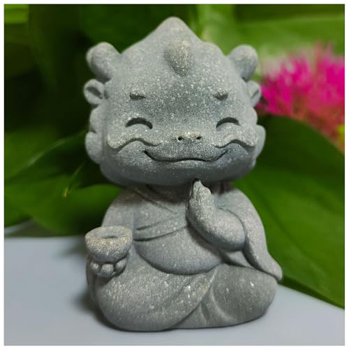 Aquarium Dragon Statue Meditation Dragon Figurines Zen Yoga Collectible Sculpture for Fish Tank Flower Pot Aquarium Decor (A)