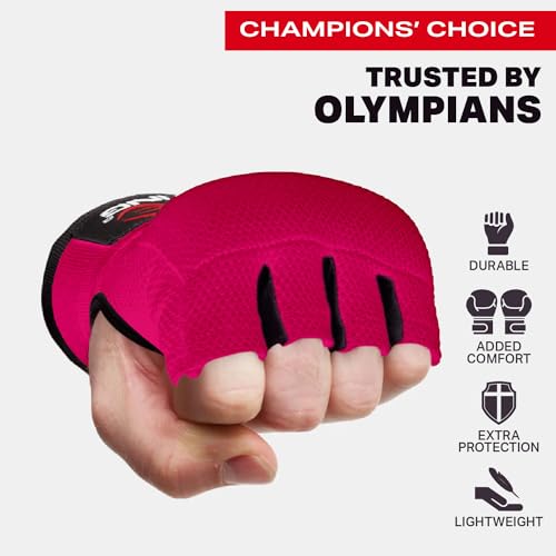 Elastic Quick Wraps by STING | Semi-Elastic Compression Fabric, Padded Knuckle Section, Expandable Finger Panels - color: Pink, size: Medium