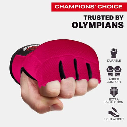 Elastic Quick Wraps by STING | Semi-Elastic Compression Fabric, Padded Knuckle Section, Expandable Finger Panels - color: Pink, size: Medium