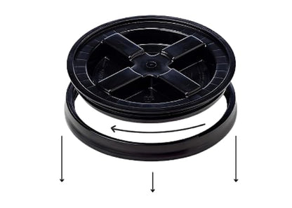 7 Gallon Large Green Food Grade - BPA Free- Made in USA Bucket Pail Container with Black Screw On Gasket lid (Pack of 2)