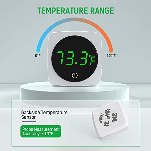 Aquarium Thermometer, LED Digital Fish Tank Thermometer, White | 5s Refresh, High Accurate to ±0.9℉, 8000+ Hours Lifespan, Thermometer for Fish tank, Betta, Axolotl, or Aquatic Pet